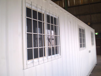Site shed windows with security grill