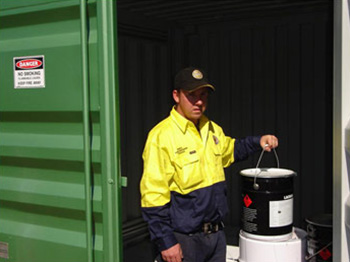 Storing combustibles container